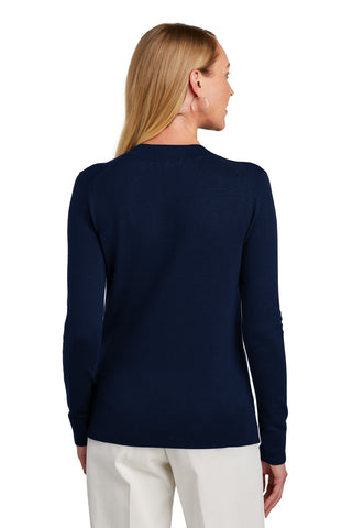 Brooks Brothers Women's Cotton Stretch V-Neck Sweater (Navy Blazer)