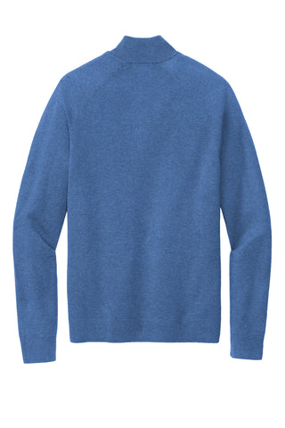 Brooks Brothers Cotton Stretch 1/4-Zip Sweater (Charter Blue Heather)