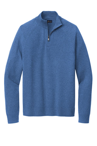 Brooks Brothers Cotton Stretch 1/4-Zip Sweater (Charter Blue Heather)