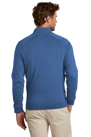 Brooks Brothers Cotton Stretch 1/4-Zip Sweater (Charter Blue Heather)