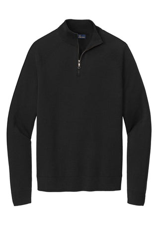 Brooks Brothers Cotton Stretch 1/4-Zip Sweater (Deep Black)