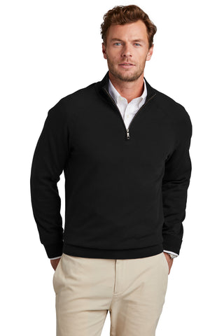 Brooks Brothers Cotton Stretch 1/4-Zip Sweater (Deep Black)