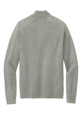 Brooks Brothers Cotton Stretch 1/4-Zip Sweater (Light Shadow Grey Heather)