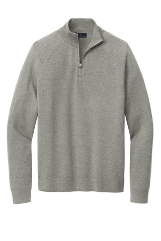 Brooks Brothers Cotton Stretch 1/4-Zip Sweater (Light Shadow Grey Heather)