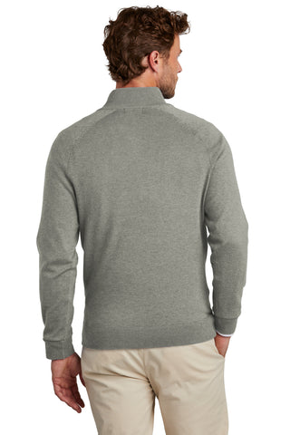 Brooks Brothers Cotton Stretch 1/4-Zip Sweater (Light Shadow Grey Heather)