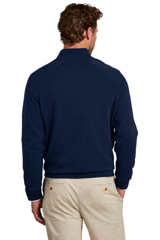 Brooks Brothers Cotton Stretch 1/4-Zip Sweater (Navy Blazer)