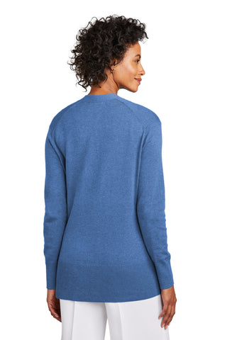 Brooks Brothers Women's Cotton Stretch Long Cardigan Sweater (Charter Blue Heather)