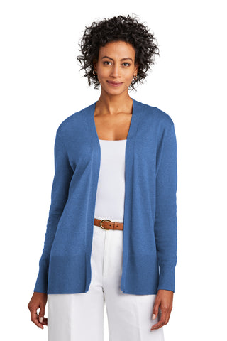 Brooks Brothers Women's Cotton Stretch Long Cardigan Sweater (Charter Blue Heather)