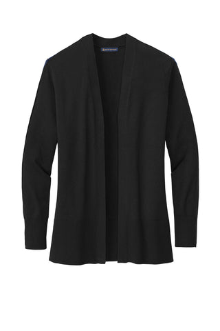 Brooks Brothers Women's Cotton Stretch Long Cardigan Sweater (Deep Black)