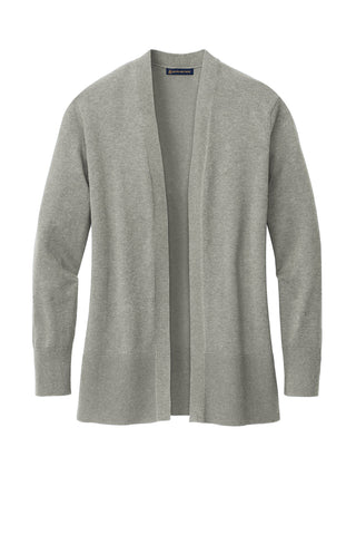 Brooks Brothers Women's Cotton Stretch Long Cardigan Sweater (Light Shadow Grey Heather)