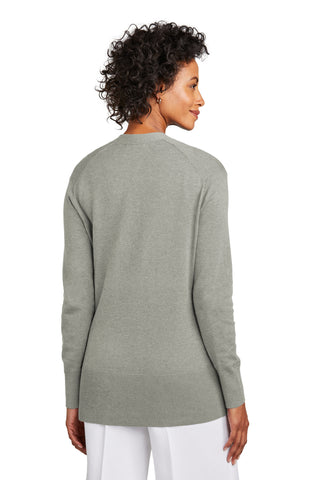 Brooks Brothers Women's Cotton Stretch Long Cardigan Sweater (Light Shadow Grey Heather)