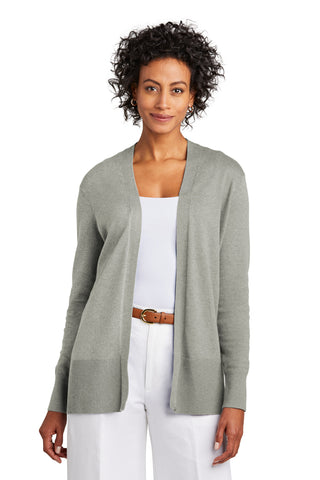 Brooks Brothers Women's Cotton Stretch Long Cardigan Sweater (Light Shadow Grey Heather)