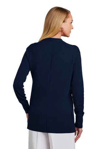 Brooks Brothers Women's Cotton Stretch Long Cardigan Sweater (Navy Blazer)