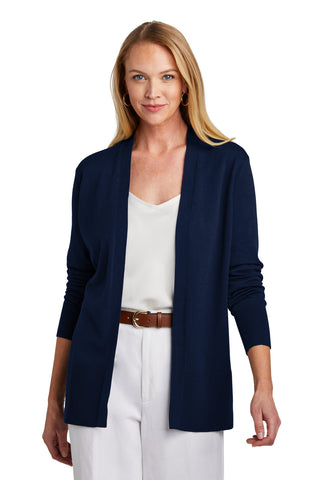 Brooks Brothers Women's Cotton Stretch Long Cardigan Sweater (Navy Blazer)