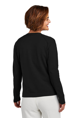 Brooks Brothers Women's Cotton Stretch Cardigan Sweater (Deep Black)