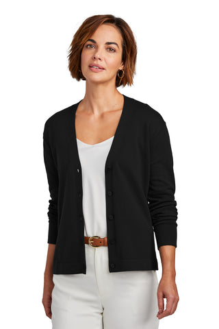 Brooks Brothers Women's Cotton Stretch Cardigan Sweater (Deep Black)