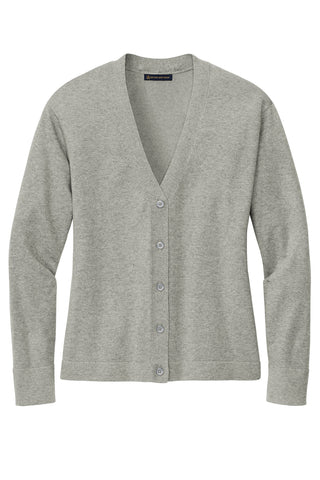 Brooks Brothers Women's Cotton Stretch Cardigan Sweater (Light Shadow Grey Heather)