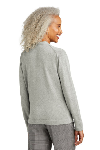 Brooks Brothers Women's Cotton Stretch Cardigan Sweater (Light Shadow Grey Heather)