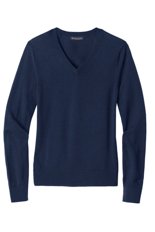 Brooks Brothers Women's Washable Merino V-Neck Sweater (Navy Blazer)