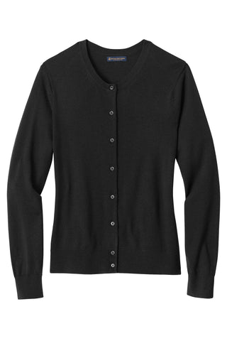 Brooks Brothers Women's Washable Merino Cardigan Sweater (Deep Black)