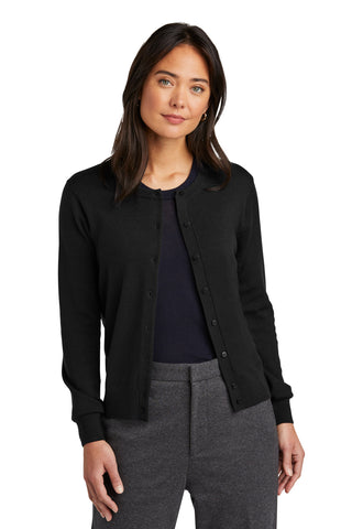 Brooks Brothers Women's Washable Merino Cardigan Sweater (Deep Black)