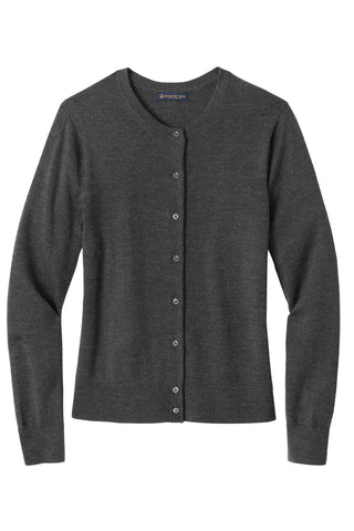 Brooks Brothers Women's Washable Merino Cardigan Sweater (Windsor Grey Heather)