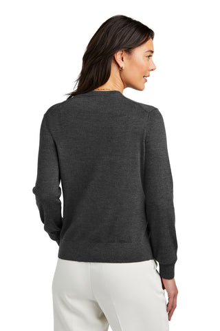 Brooks Brothers Women's Washable Merino Cardigan Sweater (Windsor Grey Heather)