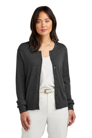 Brooks Brothers Women's Washable Merino Cardigan Sweater (Windsor Grey Heather)