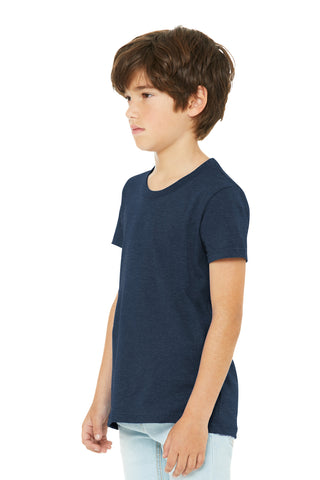 BELLA+CANVAS Youth Heather CVC Tee (Heather Navy)