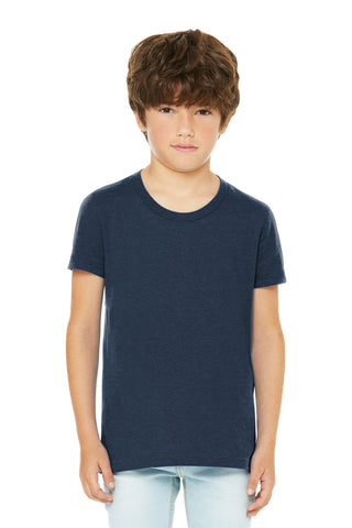 BELLA+CANVAS Youth Heather CVC Tee (Heather Navy)