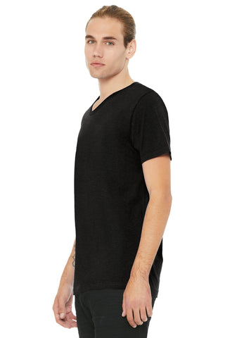 BELLA+CANVAS Unisex Heather CVC V-Neck Tee (Black Heather)