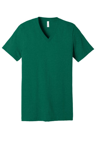 BELLA+CANVAS Unisex Heather CVC V-Neck Tee (Heather Grass Green)