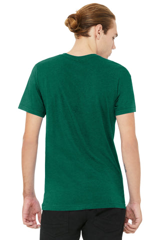 BELLA+CANVAS Unisex Heather CVC V-Neck Tee (Heather Grass Green)