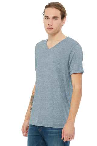 BELLA+CANVAS Unisex Heather CVC V-Neck Tee (Heather Slate)