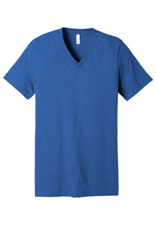 BELLA+CANVAS Unisex Heather CVC V-Neck Tee (Heather True Royal)