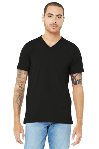 BELLA+CANVAS Unisex Jersey Short Sleeve V-Neck Tee (Black)