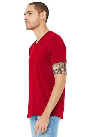 BELLA+CANVAS Unisex Jersey Short Sleeve V-Neck Tee (Red)