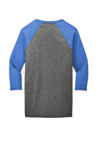 BELLA+CANVAS Unisex 3/4-Sleeve Baseball Tee (Grey/ True Royal Triblend)