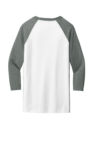 BELLA+CANVAS Unisex 3/4-Sleeve Baseball Tee (White/ Deep Heather)