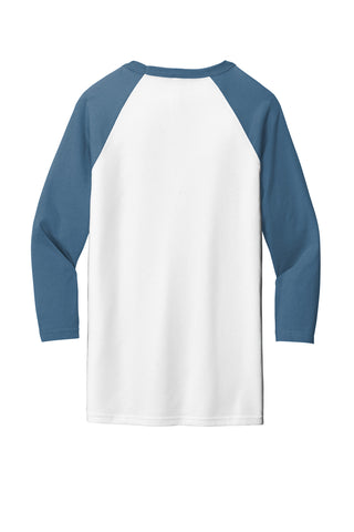 BELLA+CANVAS Unisex 3/4-Sleeve Baseball Tee (White/ Denim)