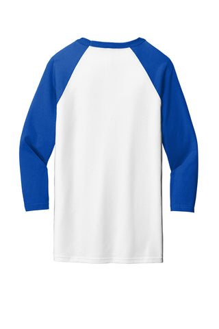 BELLA+CANVAS Unisex 3/4-Sleeve Baseball Tee (White/ True Royal)