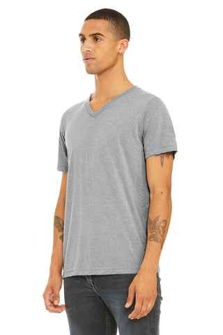 BELLA+CANVAS Unisex Triblend Short Sleeve V-Neck Te (Athletic Grey Triblend)