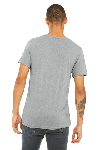 BELLA+CANVAS Unisex Triblend Short Sleeve V-Neck Te (Athletic Grey Triblend)