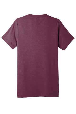 BELLA+CANVAS Unisex Triblend Short Sleeve V-Neck Te (Maroon Triblend)