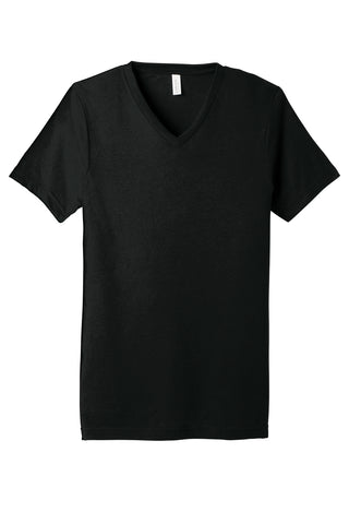 BELLA+CANVAS Unisex Triblend Short Sleeve V-Neck Te (Solid Black Triblend)