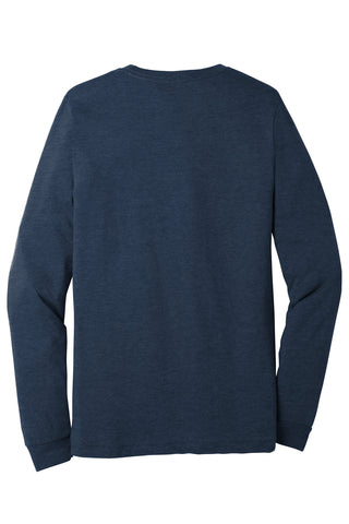 BELLA+CANVAS Unisex Heather CVC Long Sleeve Tee (Heather Navy)