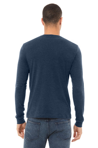 BELLA+CANVAS Unisex Heather CVC Long Sleeve Tee (Heather Navy)