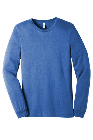 BELLA+CANVAS Unisex Heather CVC Long Sleeve Tee (Heather True Royal)