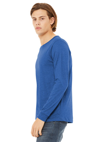 BELLA+CANVAS Unisex Heather CVC Long Sleeve Tee (Heather True Royal)