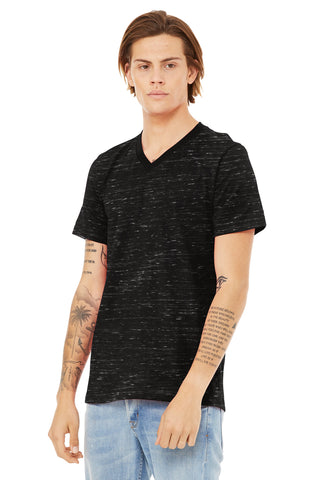 BELLA+CANVAS Unisex Textured Jersey V-Neck Tee (Black Marble)